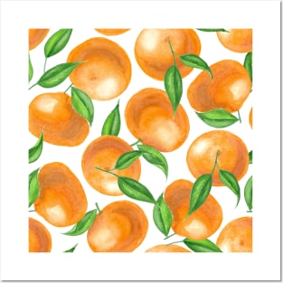 Watercolor tangerines Posters and Art